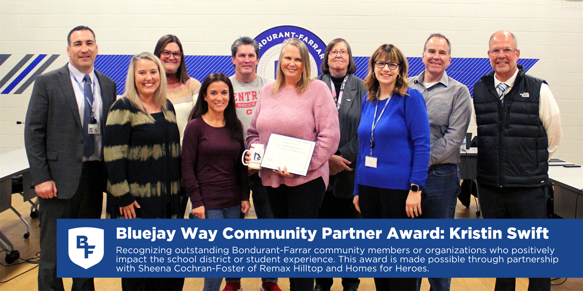 Bluejay Way Community Partner Award: Kristin Swift